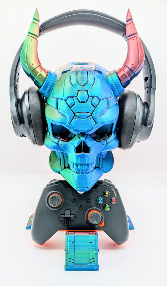 Demon Skull Headphone and Game Controller Display